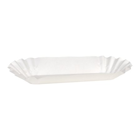 AMERICAN 6" White Fluted Hot Dog Trays 3000 PK 610740